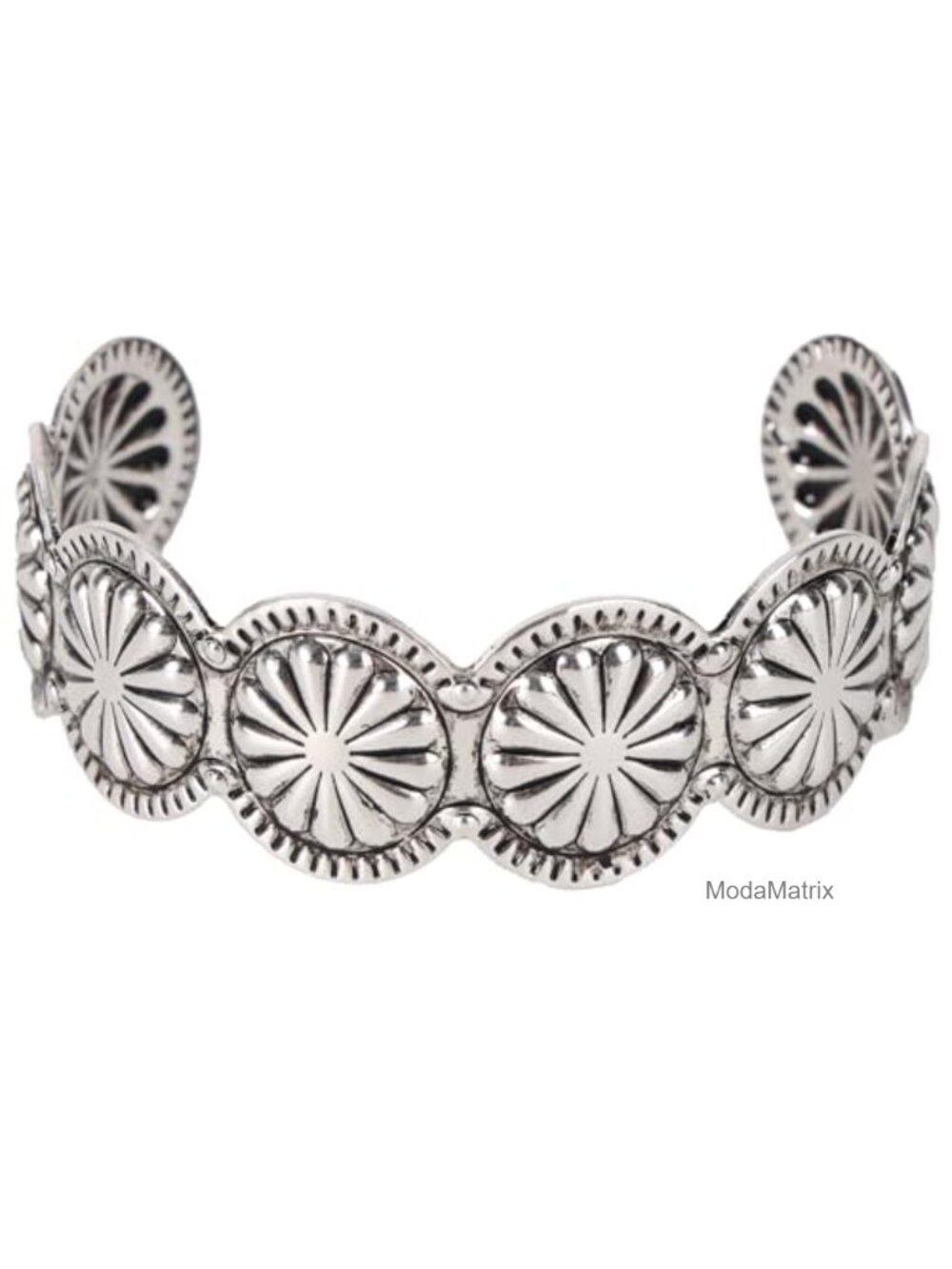 Vintage Silver-Tone Iron Cuff Bracelet, Stackable Boho Cowgirl Jewelry
